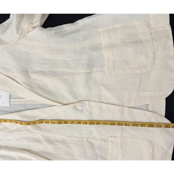 J Jill Blazer Womens Ivory Linen Single Button Pockets Lightweight Jacket XL NWT - Picture 7 of 11